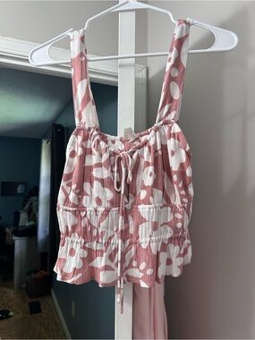 Roxy Pink & White Floral Camisole